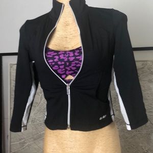 Bebe Sport black/ white cropped jacket—small